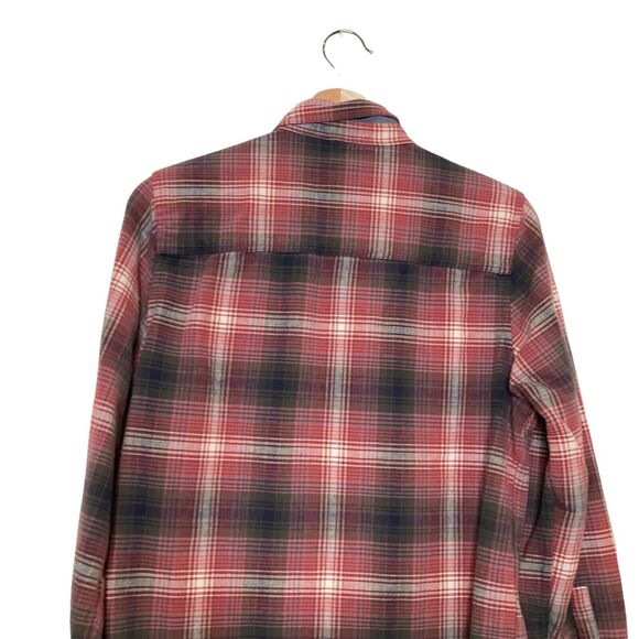 L.L. Bean Shirt Womens Small Gray Red Plaid Flannel Button Up Pocket - Picture 4 of 11